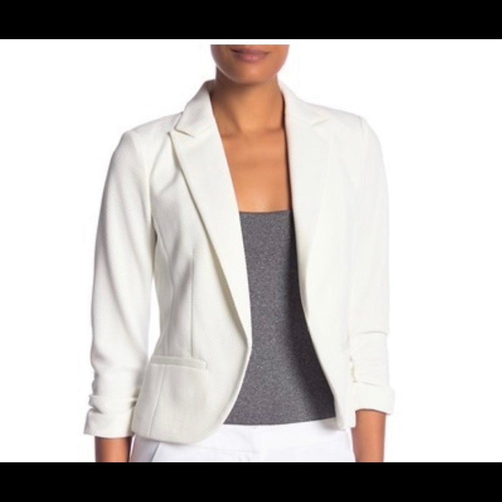 Amanda and Chelsea White Knit Blazer Jacket